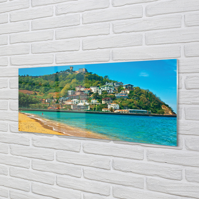 Acrylic print Spain mountain village beach