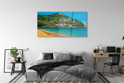 Acrylic print Spain mountain village beach