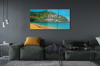 Acrylic print Spain mountain village beach