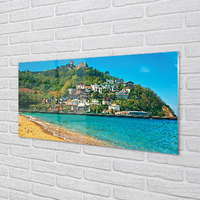 Acrylic print Spain mountain village beach