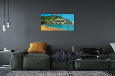 Acrylic print Spain mountain village beach