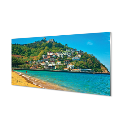 Acrylic print Spain mountain village beach