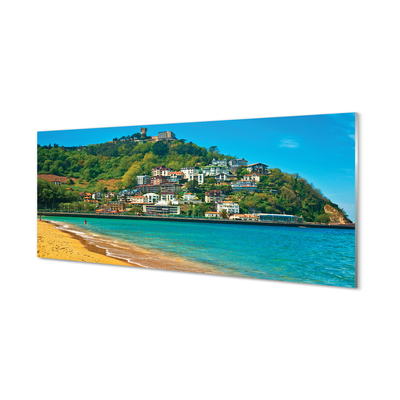 Acrylic print Spain mountain village beach