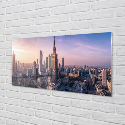 Acrylic print Sunrise panorama of warsaw