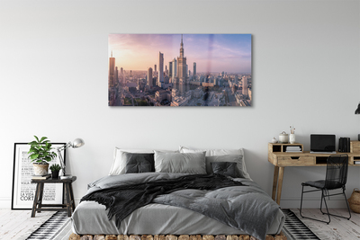 Acrylic print Sunrise panorama of warsaw