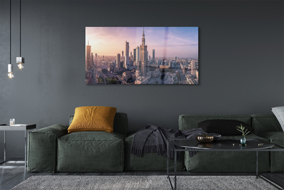 Acrylic print Sunrise panorama of warsaw