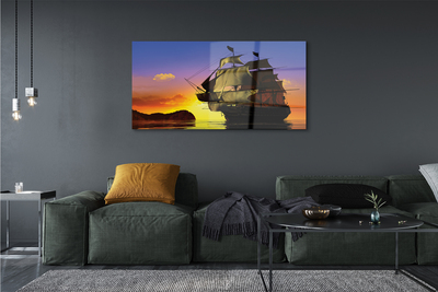 Acrylic print Sky sea ship