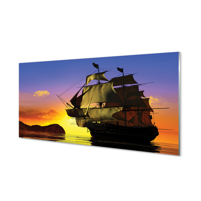 Acrylic print Sky sea ship