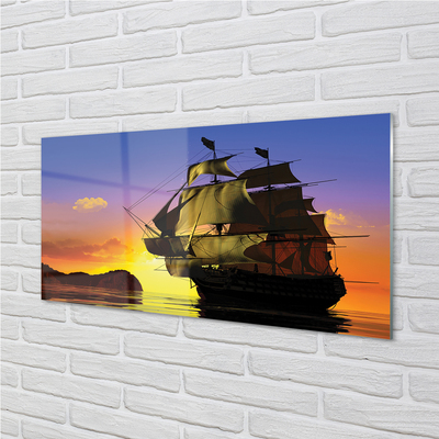 Acrylic print Sky sea ship