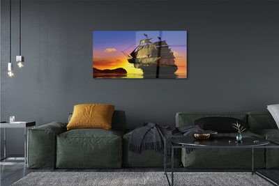 Acrylic print Sky sea ship