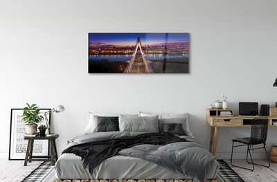 Acrylic print Bridge panoramic river warsaw