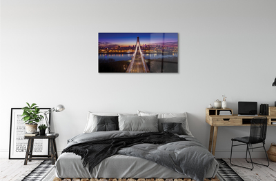 Acrylic print Bridge panoramic river warsaw