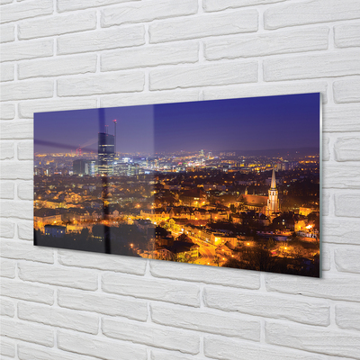 Acrylic print Night view city of gdansk