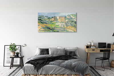 Acrylic print House painted art on the hill