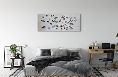 Acrylic print People, birds fly