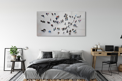 Acrylic print People, birds fly