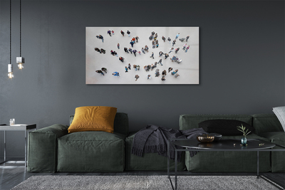 Acrylic print People, birds fly