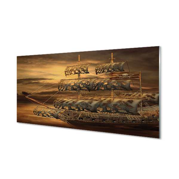 Acrylic print Sea of ​​clouds ships