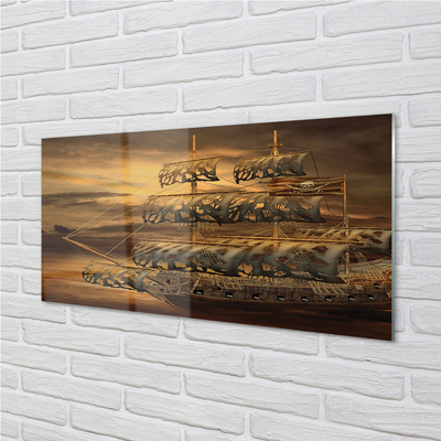 Acrylic print Sea of ​​clouds ships