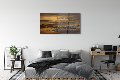 Acrylic print Sea of ​​clouds ships