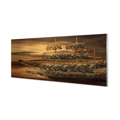 Acrylic print Sea of ​​clouds ships