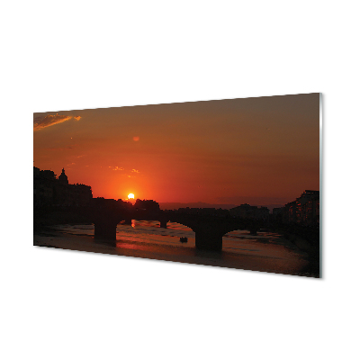 Acrylic print Italy sunset river sun