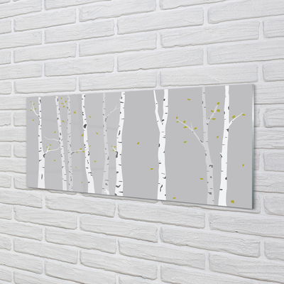 Acrylic print Birch illustration