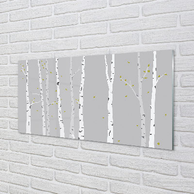 Acrylic print Birch illustration