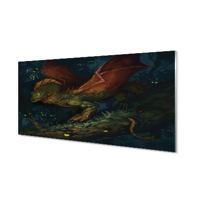 Acrylic print Green dragon in the forest