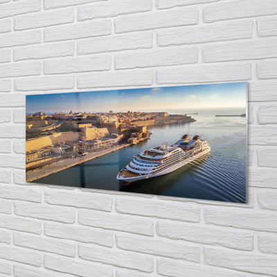 Acrylic print The sea of ​​city sky ship