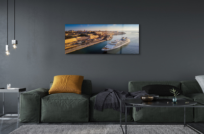 Acrylic print The sea of ​​city sky ship