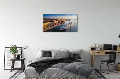 Acrylic print The sea of ​​city sky ship