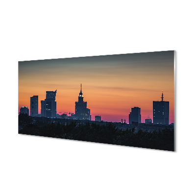 Acrylic print Sunset panorama of warsaw