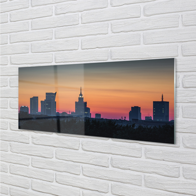 Acrylic print Sunset panorama of warsaw