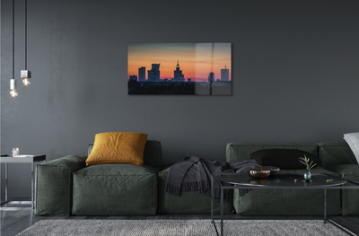 Acrylic print Sunset panorama of warsaw