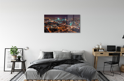 Acrylic print Warsaw city night view