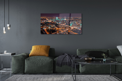 Acrylic print Warsaw city night view