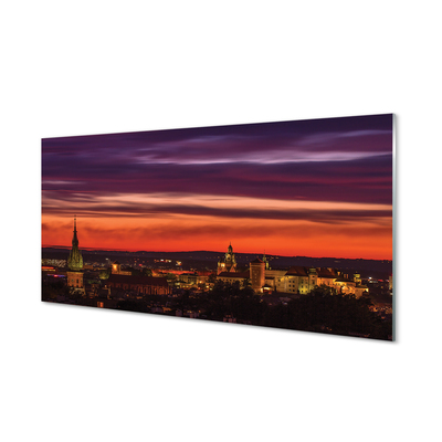 Acrylic print Night panorama krakow