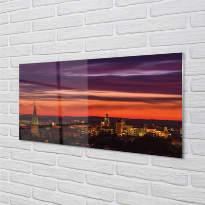 Acrylic print Night panorama krakow