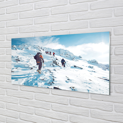 Acrylic print Climbing the mountains in winter