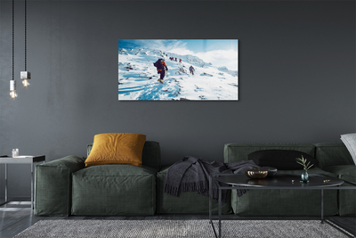 Acrylic print Climbing the mountains in winter