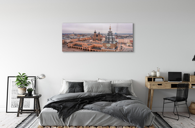Acrylic print Krakow panorama winter churches