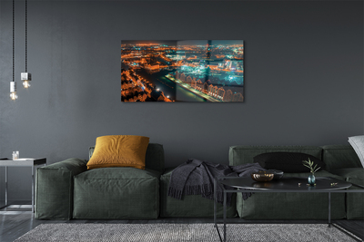 Acrylic print Night panorama gdansk river