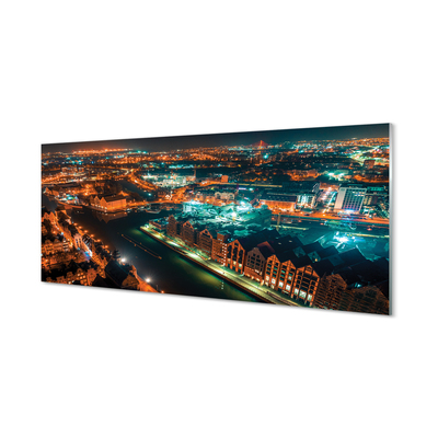 Acrylic print Night panorama gdansk river