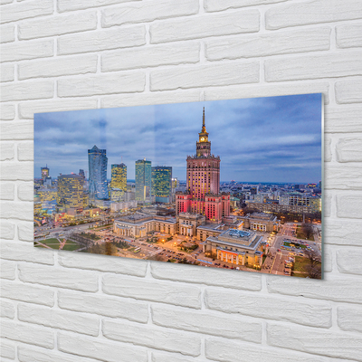 Acrylic print Warsaw panoramic sunset