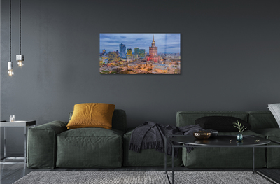 Acrylic print Warsaw panoramic sunset