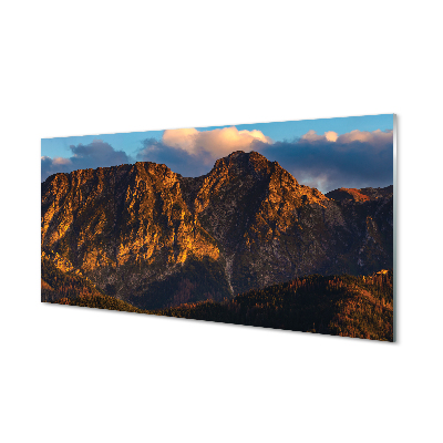 Acrylic print Sunset mountain sun