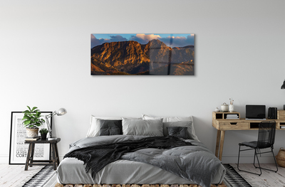 Acrylic print Sunset mountain sun