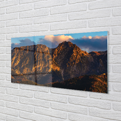 Acrylic print Sunset mountain sun