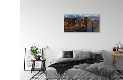 Acrylic print Sunset mountain sun